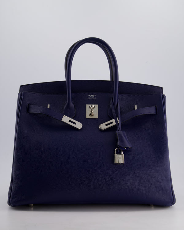 Hermès Birkin 35cm Retourne Bag in Bleu Saphir Epsom Leather with Palladium Hardware
