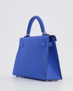 Hermès Mini Kelly II 20cm Bag in Bleu Hydra Epsom Leather with Electrum Hardware