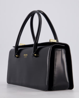 Prada Brushed Leather East-West SS25 Handbag with Gold Hardware