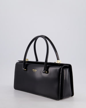 Prada Brushed Leather East-West SS25 Handbag with Gold Hardware