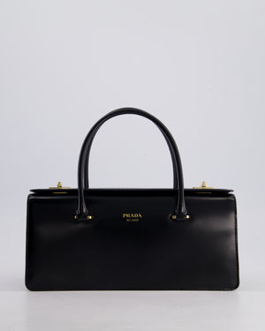 Prada Brushed Leather East-West SS25 Handbag with Gold Hardware