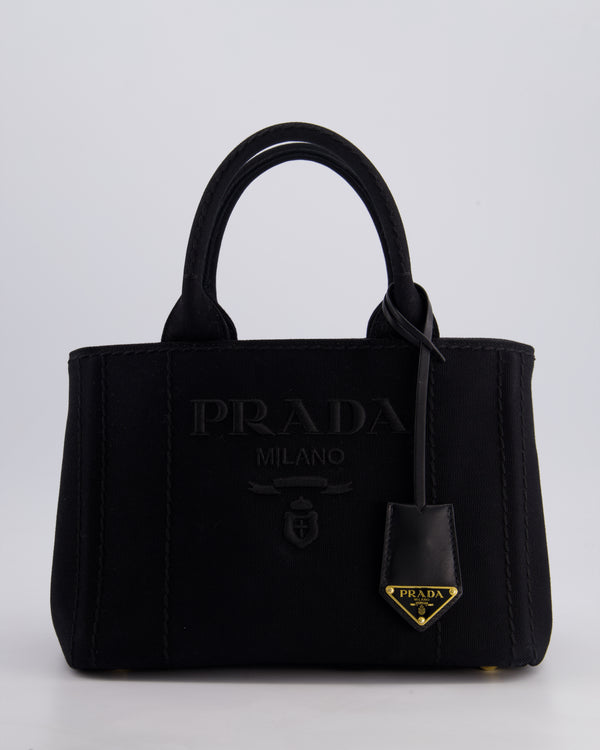 Prada Jardinière Small Cotton Black Canvas Handbag RRP £1,720