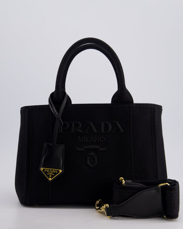 Prada Jardinière Small Cotton Black Canvas Handbag RRP £1,720