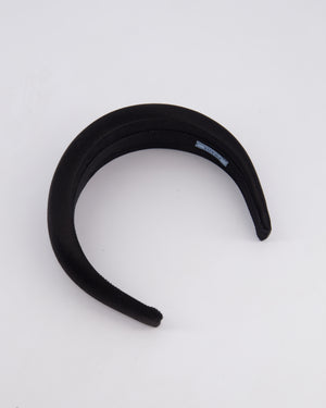 Prada Black Satin Padded Headband