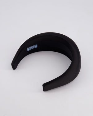 Prada Black Satin Padded Headband