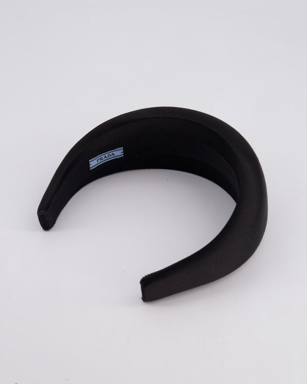 Prada Black Satin Padded Headband