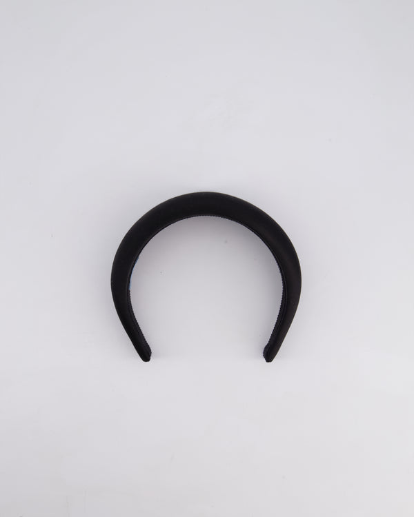Prada Black Satin Padded Headband