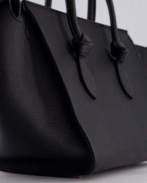 Celine Black Tie Knot Handbag in Grained Leather with Gold Hardware