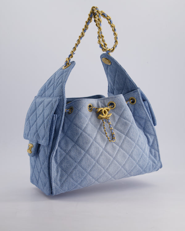 *HOT & RARE* Chanel Denim 25 Small Handbag with Antique Gold Hardware