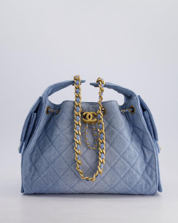 *HOT & RARE* Chanel Denim 25 Small Handbag with Antique Gold Hardware