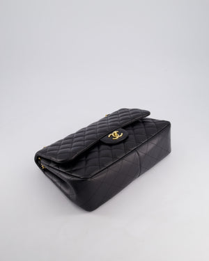Chanel Black Jumbo Classic Double Flap Bag in Lambskin Leather with Gold Hardware