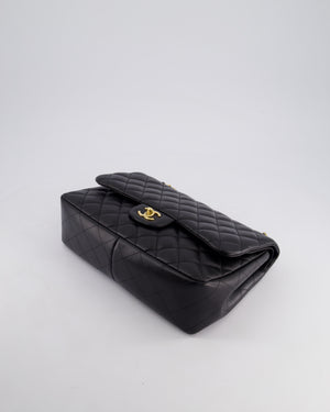 Chanel Black Jumbo Classic Double Flap Bag in Lambskin Leather with Gold Hardware