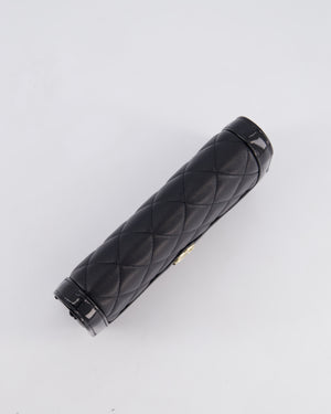 Chanel Black Patent Wallet on Chain Bag in Lambskin Leather with Champagne Gold Hardware