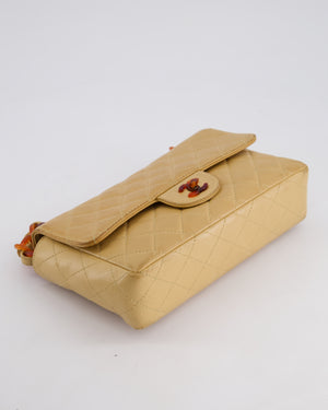 *FIRE PRICE* Chanel Vintage Beige Medium Single Flap Bag in Lambskin Leather with Tortoiseshell Hardware
