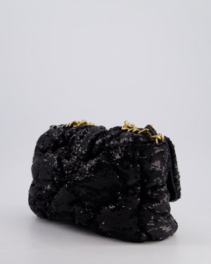 Chanel Black Sequin Medium 19 Bag with Mixed Hardware