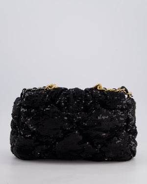 Chanel Black Sequin Medium 19 Bag with Mixed Hardware