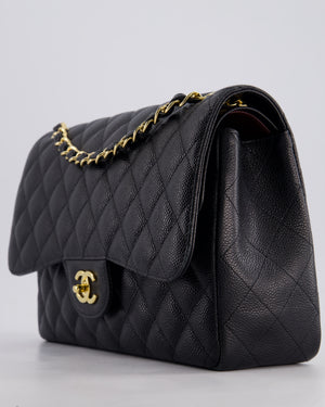 *FIRE PRICE* Chanel Black Jumbo Caviar Classic Double Flap Bag with Gold Hardware
