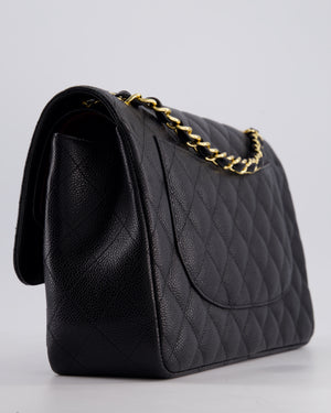 *FIRE PRICE* Chanel Black Jumbo Caviar Classic Double Flap Bag with Gold Hardware