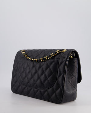 *FIRE PRICE* Chanel Black Jumbo Caviar Classic Double Flap Bag with Gold Hardware