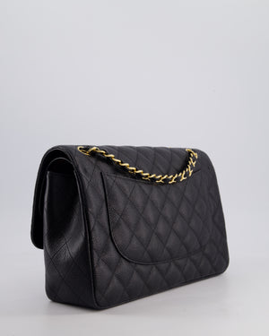 *FIRE PRICE* Chanel Black Jumbo Caviar Classic Double Flap Bag with Gold Hardware