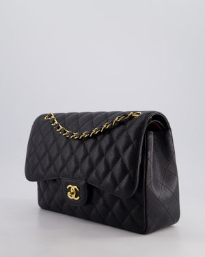 *FIRE PRICE* Chanel Black Jumbo Caviar Classic Double Flap Bag with Gold Hardware