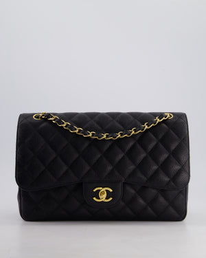 *FIRE PRICE* Chanel Black Jumbo Caviar Classic Double Flap Bag with Gold Hardware