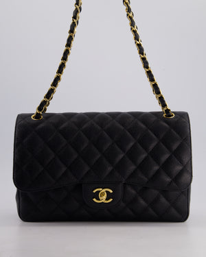 *FIRE PRICE* Chanel Black Jumbo Caviar Classic Double Flap Bag with Gold Hardware