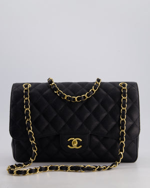 *FIRE PRICE* Chanel Black Jumbo Caviar Classic Double Flap Bag with Gold Hardware