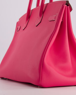 Hermès Candy Birkin 35cm Retourne Bag in Rose Tyrein and Rose Ruby Verso Epsom Leather with Palladium Hardware
