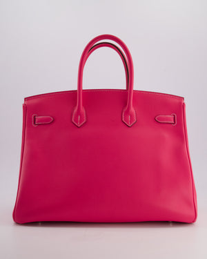 Hermès Candy Birkin 35cm Retourne Bag in Rose Tyrein and Rose Ruby Verso Epsom Leather with Palladium Hardware