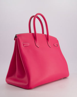 Hermès Candy Birkin 35cm Retourne Bag in Rose Tyrein and Rose Ruby Verso Epsom Leather with Palladium Hardware