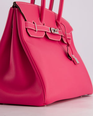 Hermès Candy Birkin 35cm Retourne Bag in Rose Tyrein and Rose Ruby Verso Epsom Leather with Palladium Hardware