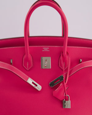Hermès Candy Birkin 35cm Retourne Bag in Rose Tyrein and Rose Ruby Verso Epsom Leather with Palladium Hardware