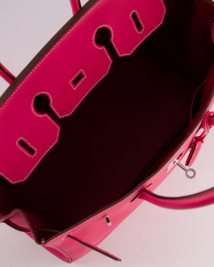 Hermès Candy Birkin 35cm Retourne Bag in Rose Tyrein and Rose Ruby Verso Epsom Leather with Palladium Hardware