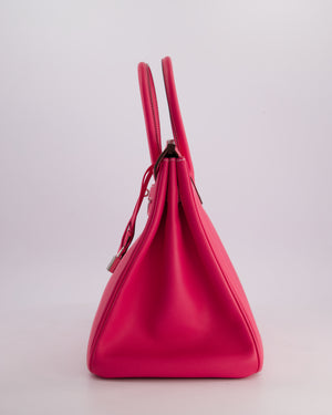 Hermès Candy Birkin 35cm Retourne Bag in Rose Tyrein and Rose Ruby Verso Epsom Leather with Palladium Hardware