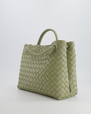 Bottega Veneta Medium Andiamo Bag in Travertine Intrecciato Leather with Gold Hardware RRP £4,030