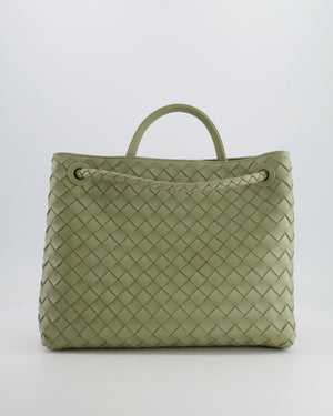 Bottega Veneta Medium Andiamo Bag in Travertine Intrecciato Leather with Gold Hardware RRP £4,030