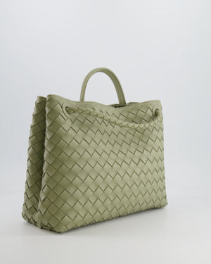 Bottega Veneta Medium Andiamo Bag in Travertine Intrecciato Leather with Gold Hardware RRP £4,030