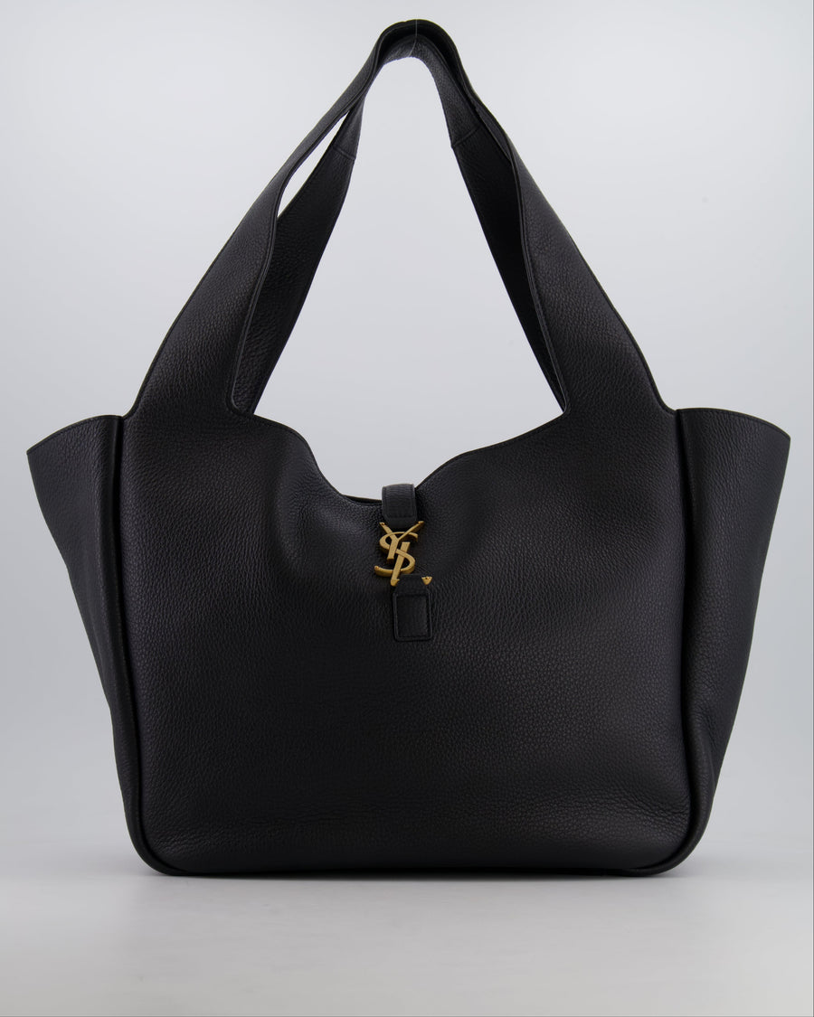 Saint Laurent Black Leather Le 5 à 7 Bea Supple Tote Bag with Antique Gold Hardware RRP £2,800