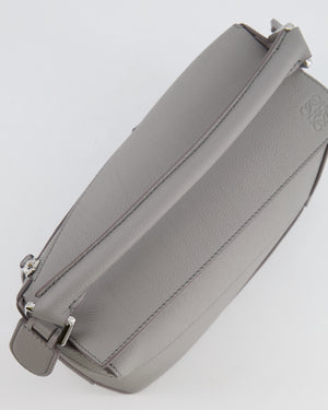 Loewe Small Puzzle Edge Bag in Pearl Grey Grained Calfskin Leather with Silver Hardware RRP £2,700