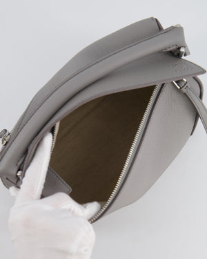 Loewe Small Puzzle Edge Bag in Pearl Grey Grained Calfskin Leather with Silver Hardware RRP £2,700