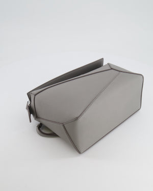 Loewe Small Puzzle Edge Bag in Pearl Grey Grained Calfskin Leather with Silver Hardware RRP £2,700