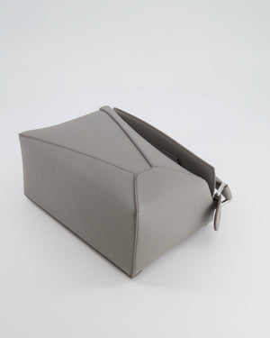 Loewe Small Puzzle Edge Bag in Pearl Grey Grained Calfskin Leather with Silver Hardware RRP £2,700