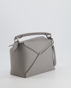 Loewe Small Puzzle Edge Bag in Pearl Grey Grained Calfskin Leather with Silver Hardware RRP £2,700