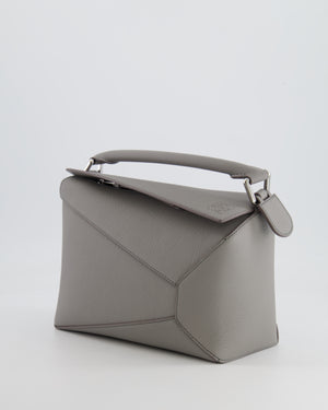 Loewe Small Puzzle Edge Bag in Pearl Grey Grained Calfskin Leather with Silver Hardware RRP £2,700