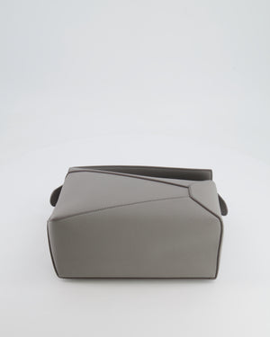 Loewe Small Puzzle Edge Bag in Pearl Grey Grained Calfskin Leather with Silver Hardware RRP £2,700