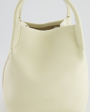 Loro Piana Cream Small Bale Bag in Grained Calfskin Leather with Silver Hardware RRP £2,600