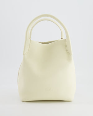 Loro Piana Cream Small Bale Bag in Grained Calfskin Leather with Silver Hardware RRP £2,600
