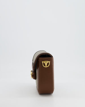 Gucci Horsebit 1955 Small Shoulder Bag in Beige/Dark Brown GG Supreme Monogram Canvas & Brown Leather Trim with Gold Hardware RRP £2,400