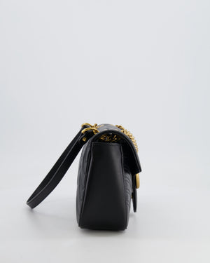 Gucci Black GG Marmont Leather Shoulder Bag with Antique Gold Hardware RRP £2,070